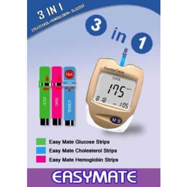 omverwerping krans offset EasyMate GCHb 3 in 1 Cholesterol Hemoglobin Glucose Meter | Meg Medius