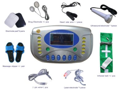 TENS MACHINE WITH HEATING ULTRASOUND AND LASER FUNCTION