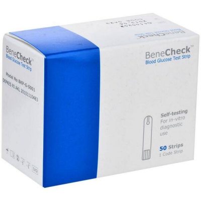 BeneCheck Glucose strips vial of box of 50 strips