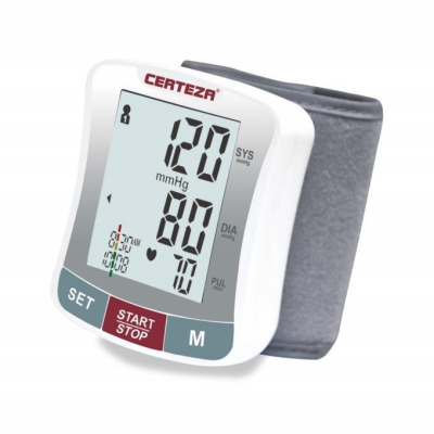 Certeza BM 307 - Digital Blood Pressure Monitor - Wrist Type - BP Apparatus - BP Machine (White & Grey)