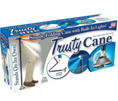 Trusty Cane Folding, Walking Triple Head Pivoting Base with LED