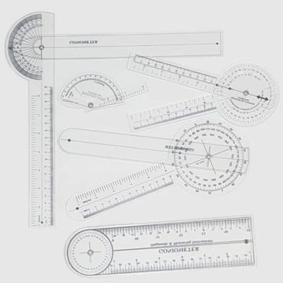 goniometer set 5 pcs plastic transparent