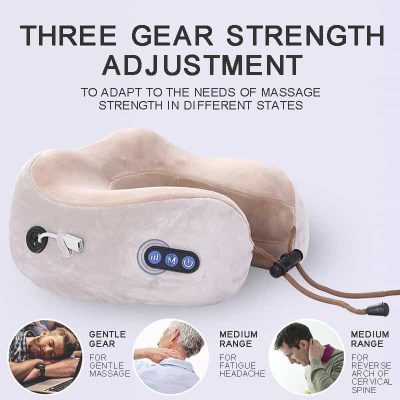 travel neck pillow with massager - Image 4