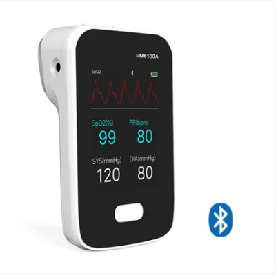 Berry PM6100A patient monitor showing vital signs on its compact display.