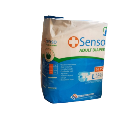 SENSO Adult Diapers packaging showcasing reliable incontinence protection available at wholesale prices in Pakistan.
