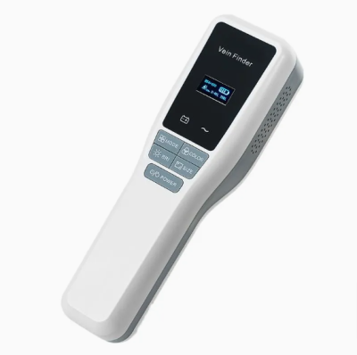 The MDX-VX500 next-generation infrared vein detector is in use, highlighting veins on a patient's arm for precise medical procedures.