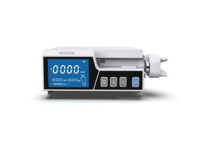 Close-up of the Syringe Pumps Le Medical SP02 model used for precise medication administration in clinical settings.
