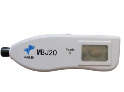 A close-up image of the MBJ20 Transcutaneous Bilirubin Jaundice Detector, a handheld device used for non-invasive neonatal jaundice screening.