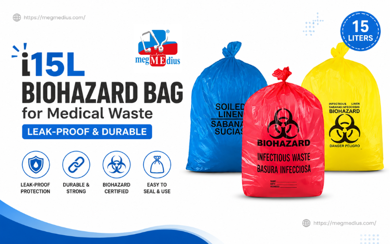 15L Biohazard Bag for Medical Waste - Leak-Resistant and Highly Durable