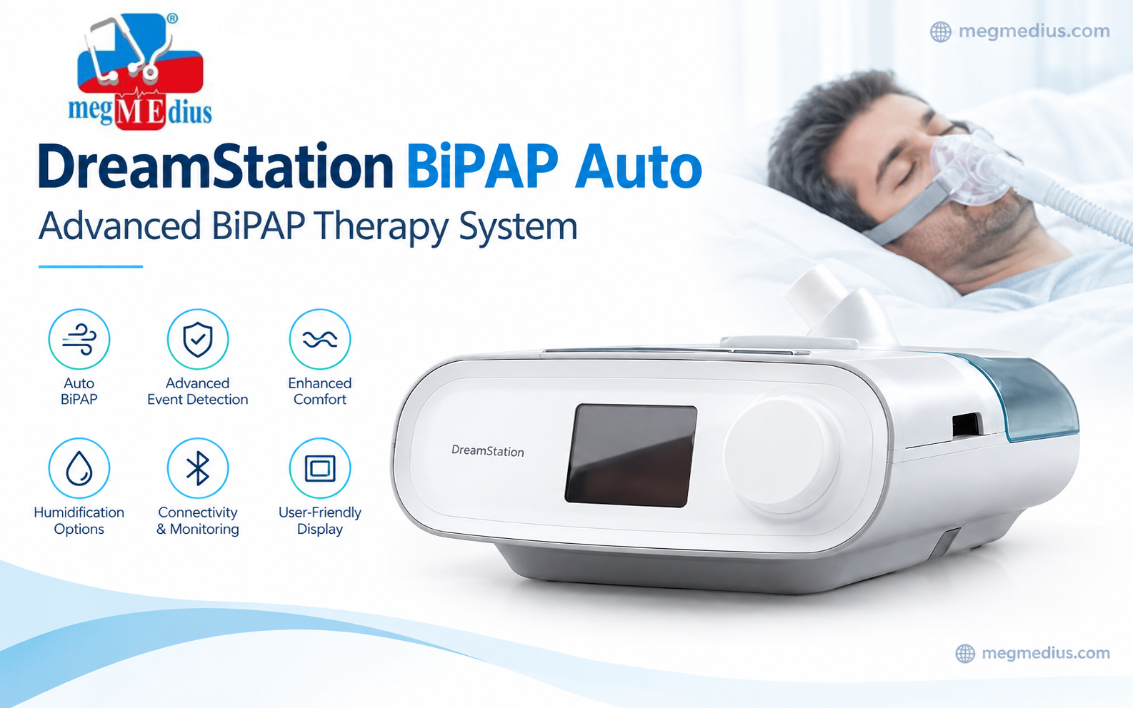 DreamStation BiPAP Auto advanced BiPAP therapy system by Philips Respironics