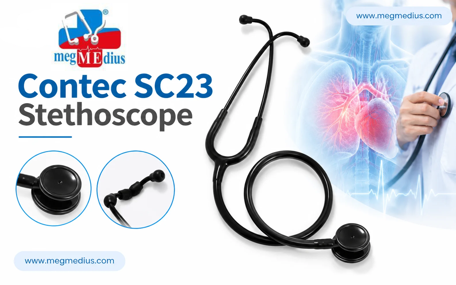 Contec SC23 Stethoscope for medical auscultation