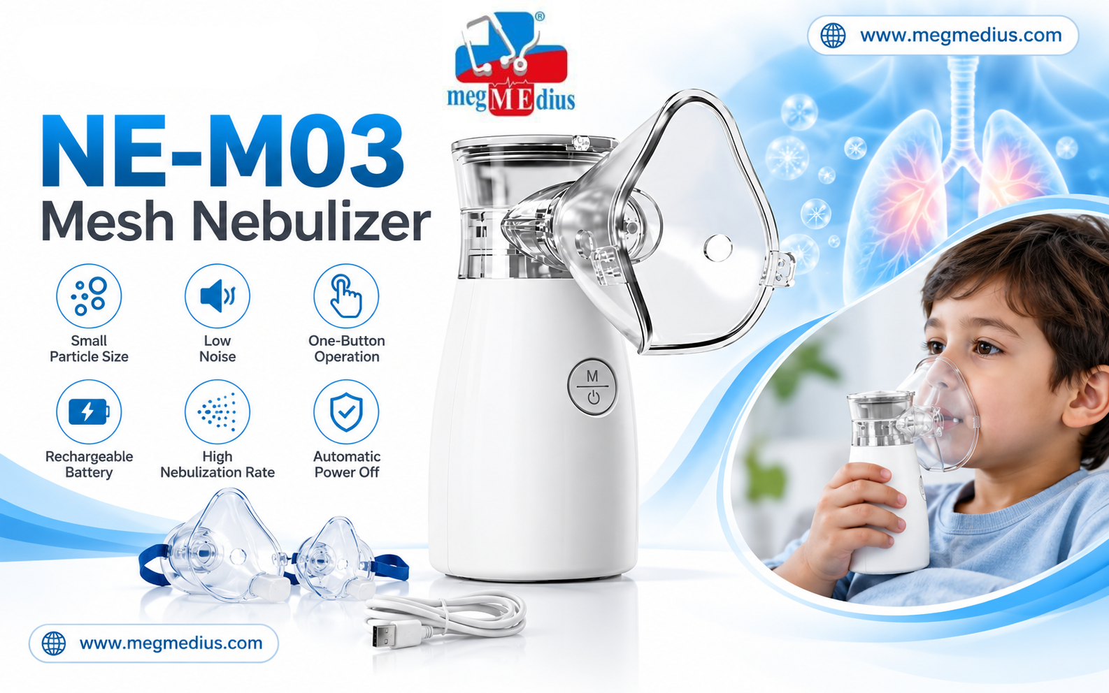 NE-M03 Mesh Nebulizer portable rechargeable nebulizer