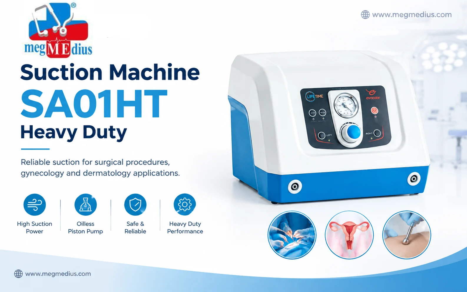 Suction Machine SA01HT Heavy Duty hospital-type surgical aspirator